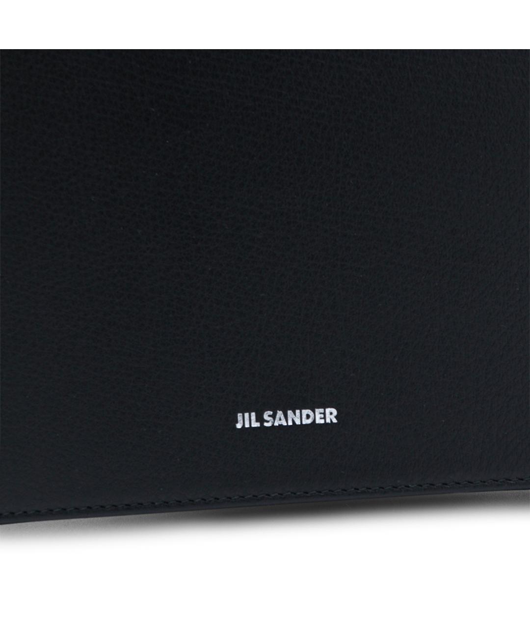 JIL SANDER Черная кожаная сумка на плечо, фото 4