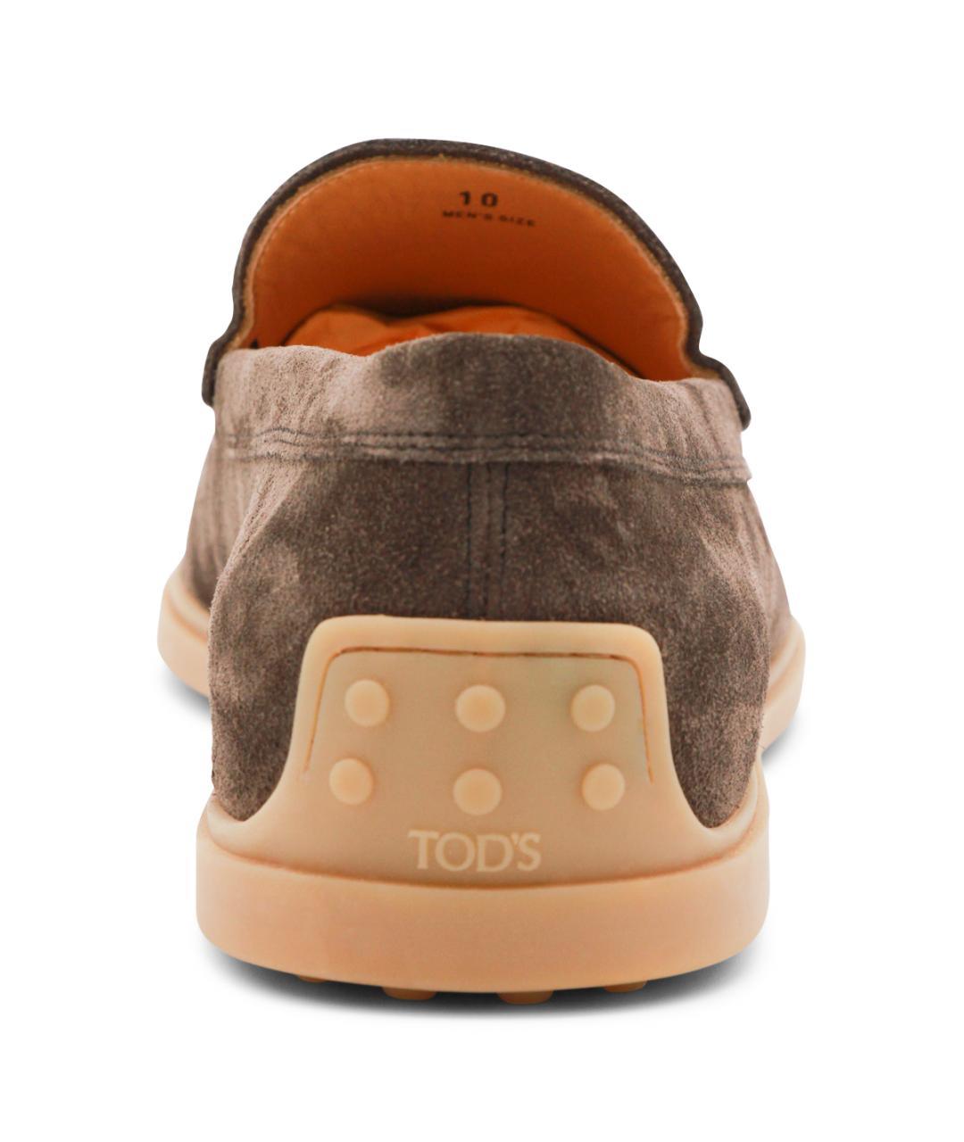 TOD'S Коричневые замшевые лоферы, фото 4