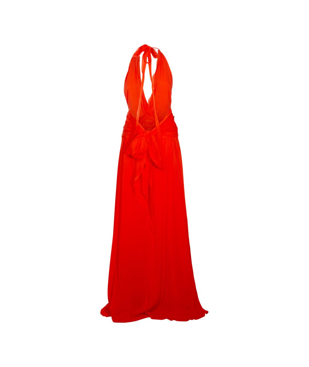 BLUMARINE Оранжевое вискозное коктейльное платье, фото 2