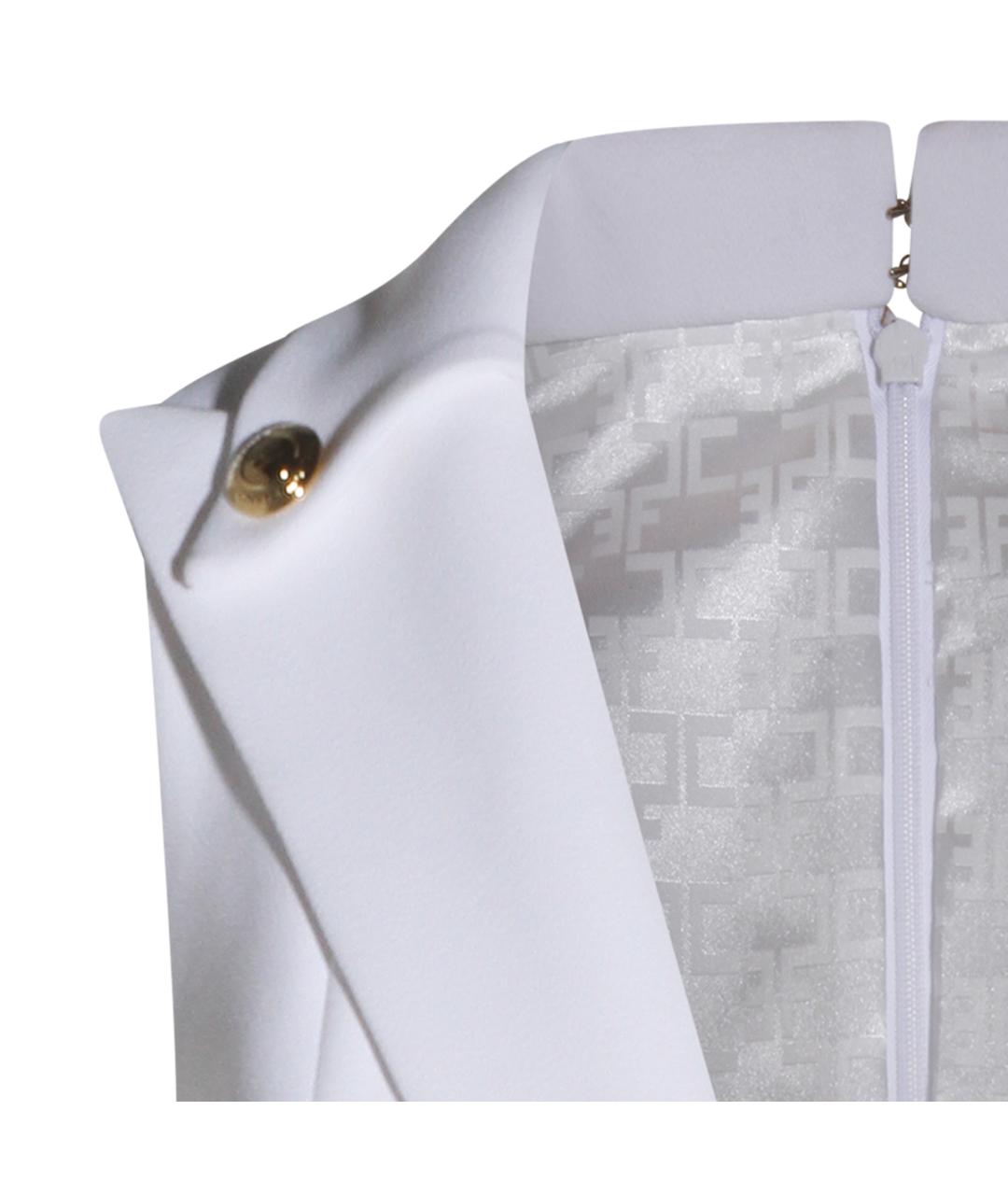 ELISABETTA FRANCHI Белое полиэстеровое коктейльное платье, фото 4