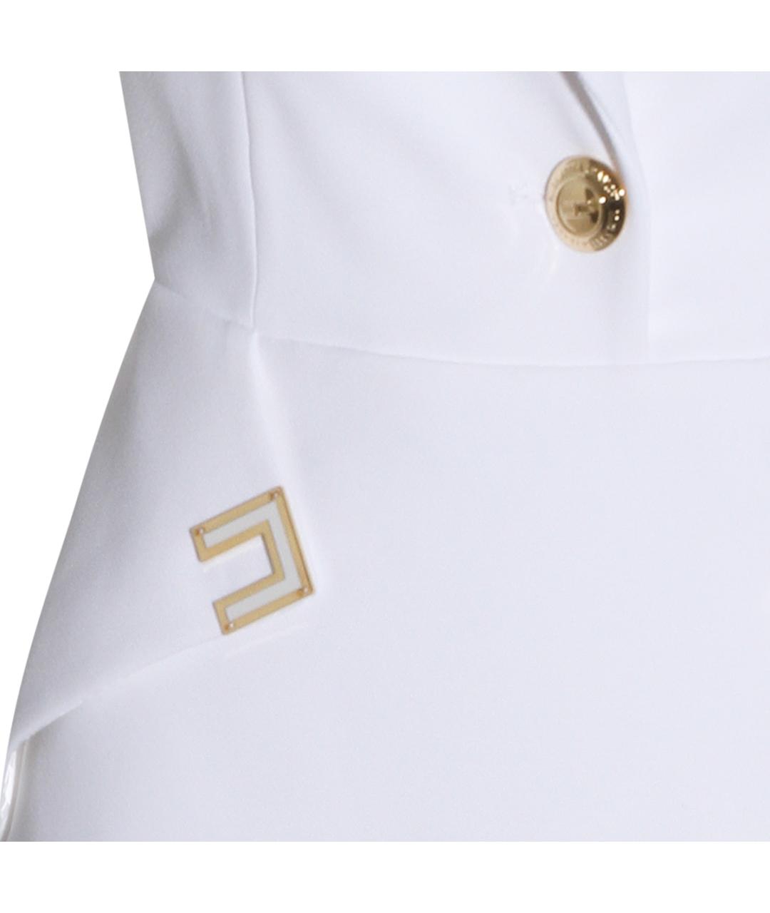 ELISABETTA FRANCHI Белое полиэстеровое коктейльное платье, фото 3