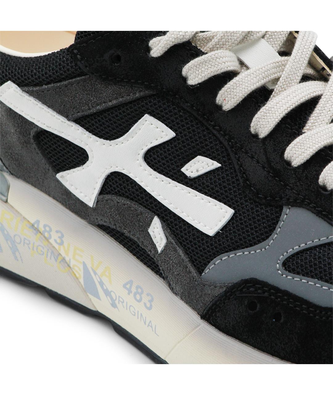 PREMIATA Черные замшевые низкие кроссовки / кеды, фото 4