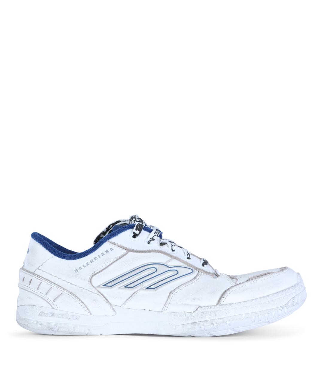 BALENCIAGA Белые кожаные низкие кроссовки / кеды, фото 1