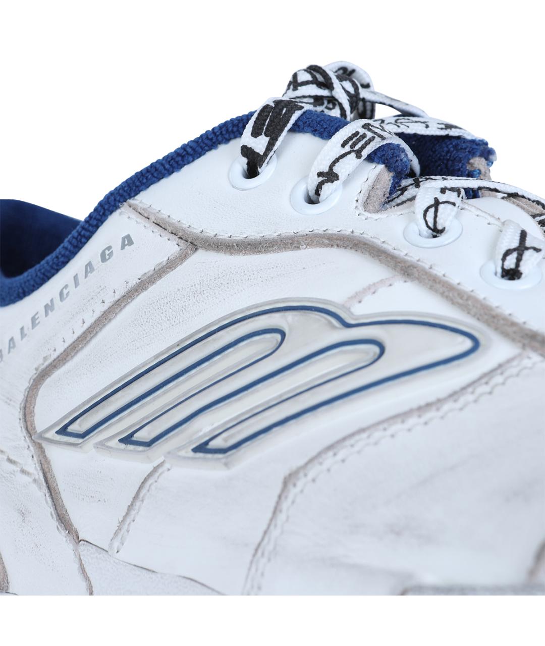 BALENCIAGA Белые кожаные низкие кроссовки / кеды, фото 4