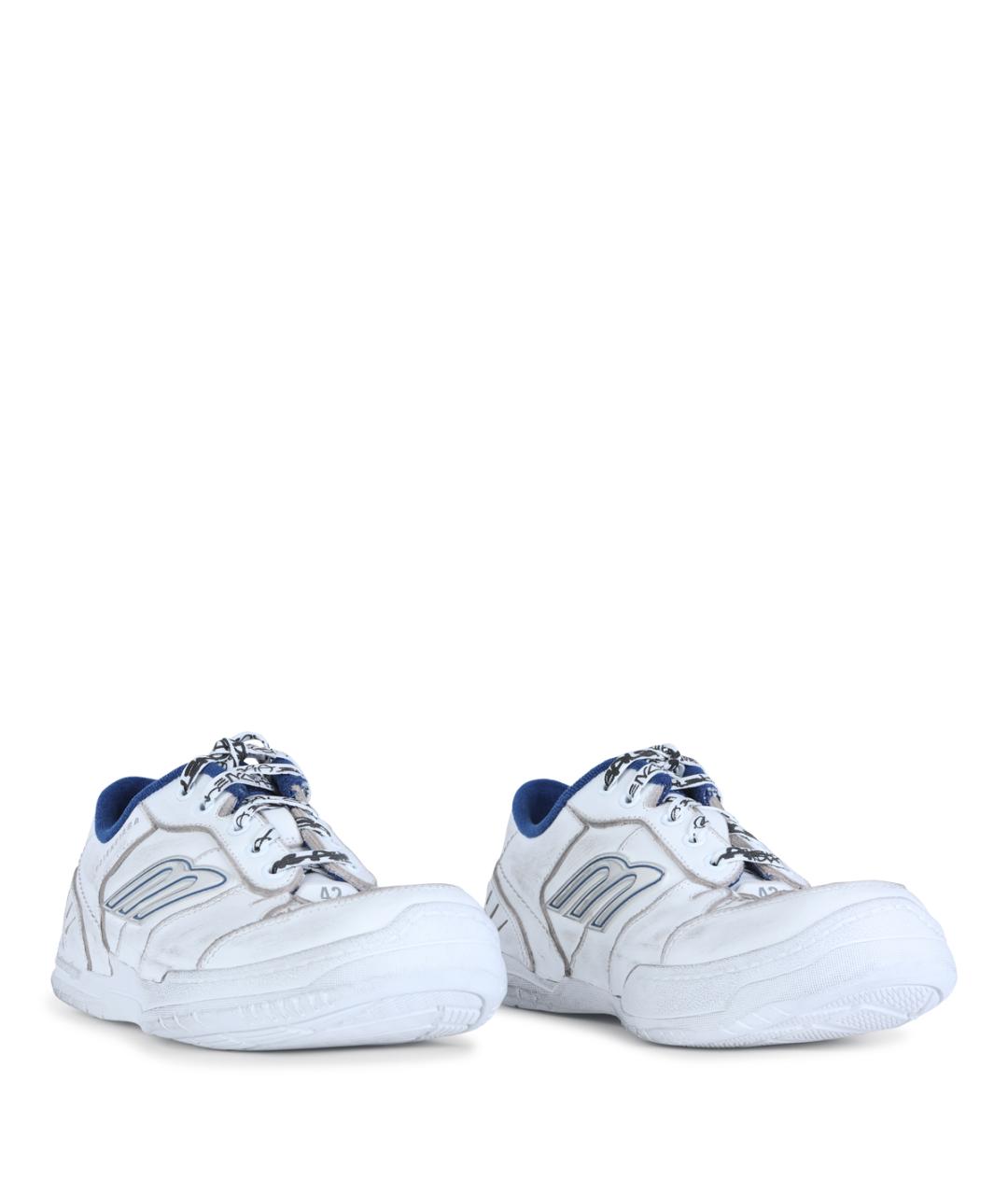 BALENCIAGA Белые кожаные низкие кроссовки / кеды, фото 2