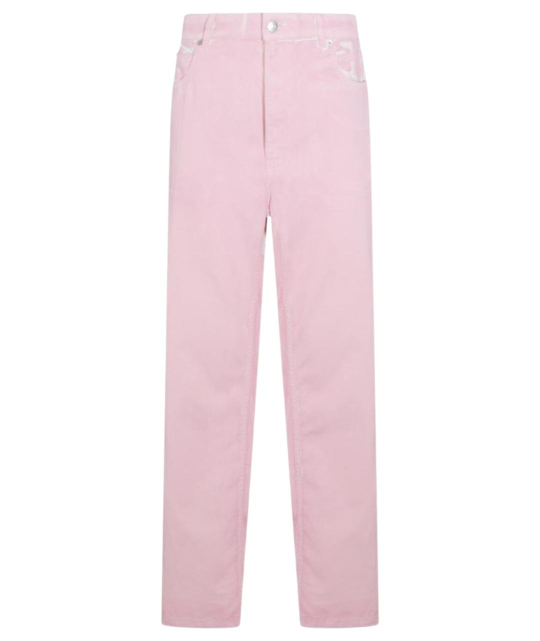 MARNI Розовые хлопковые прямые джинсы, фото 1