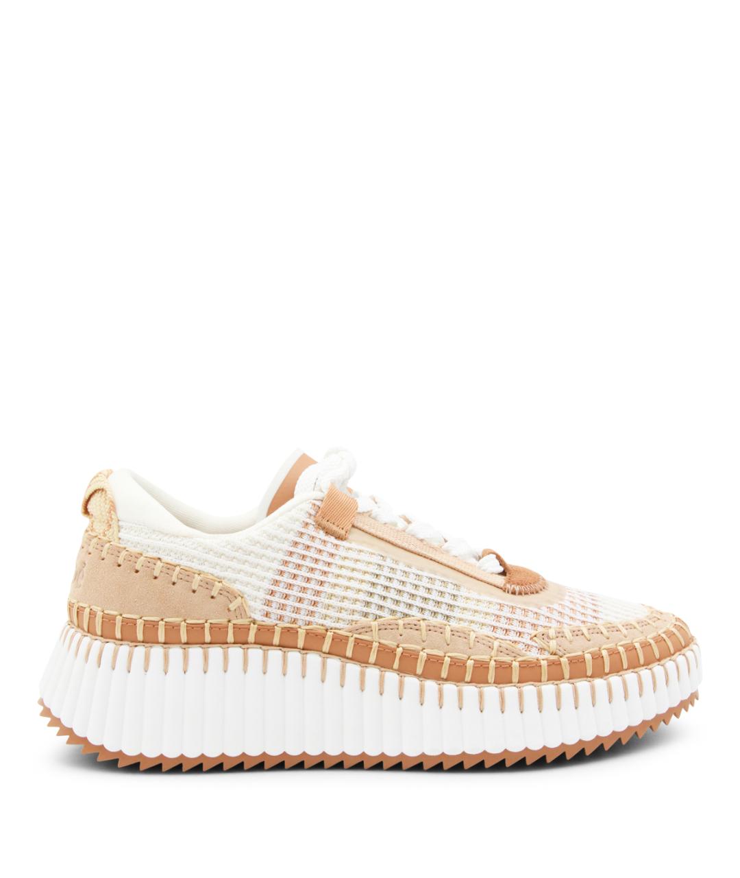 CHLOE Бежевые текстильные кроссовки, фото 1