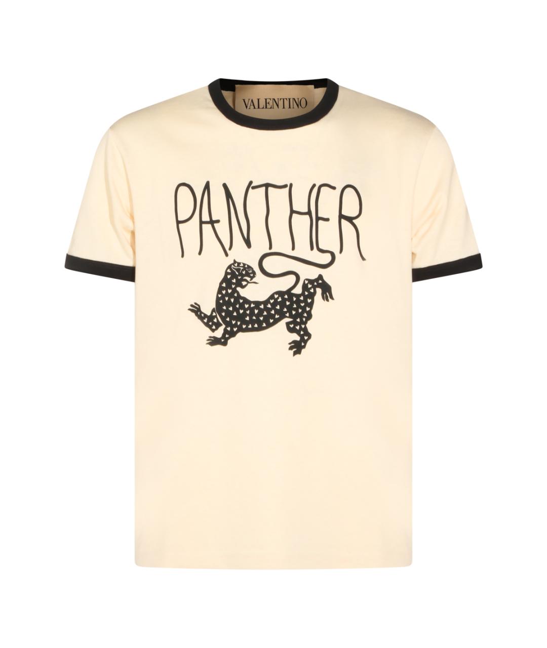 VALENTINO Бежевая хлопковая футболка, фото 1