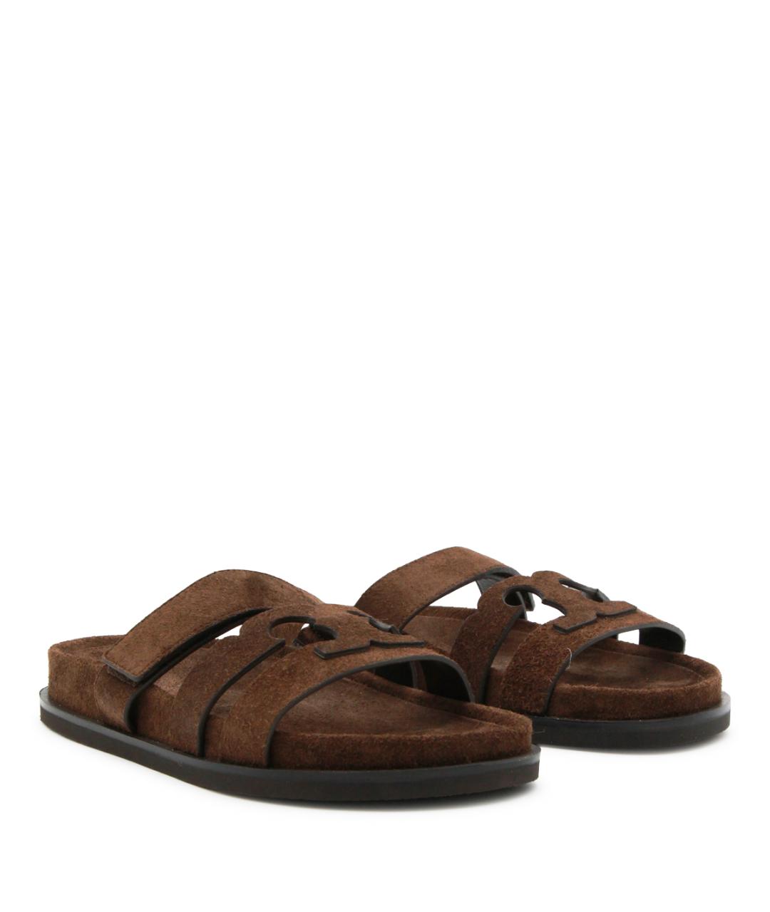 TORY BURCH Коричневые замшевые босоножки, фото 2