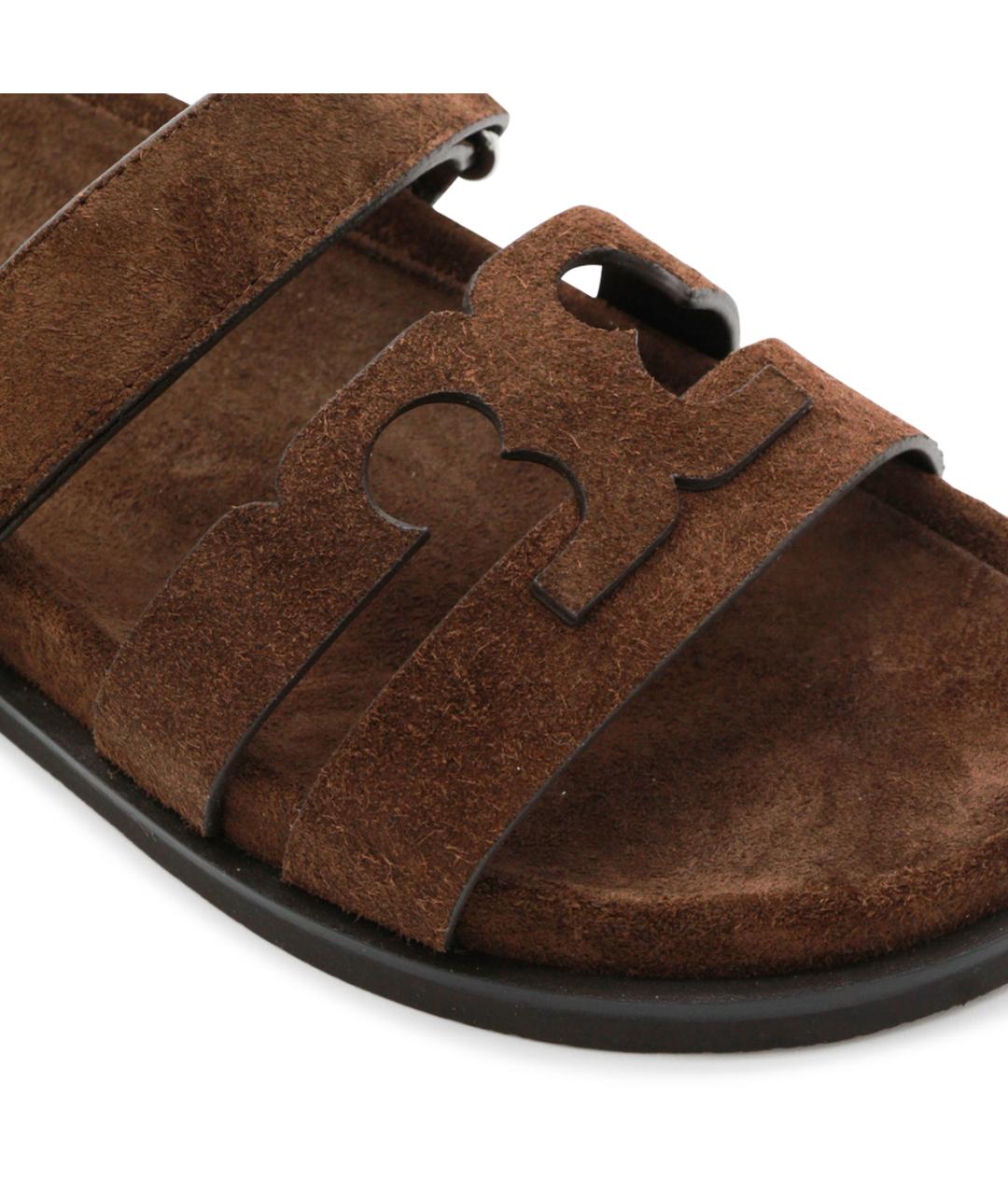 TORY BURCH Коричневые замшевые босоножки, фото 4