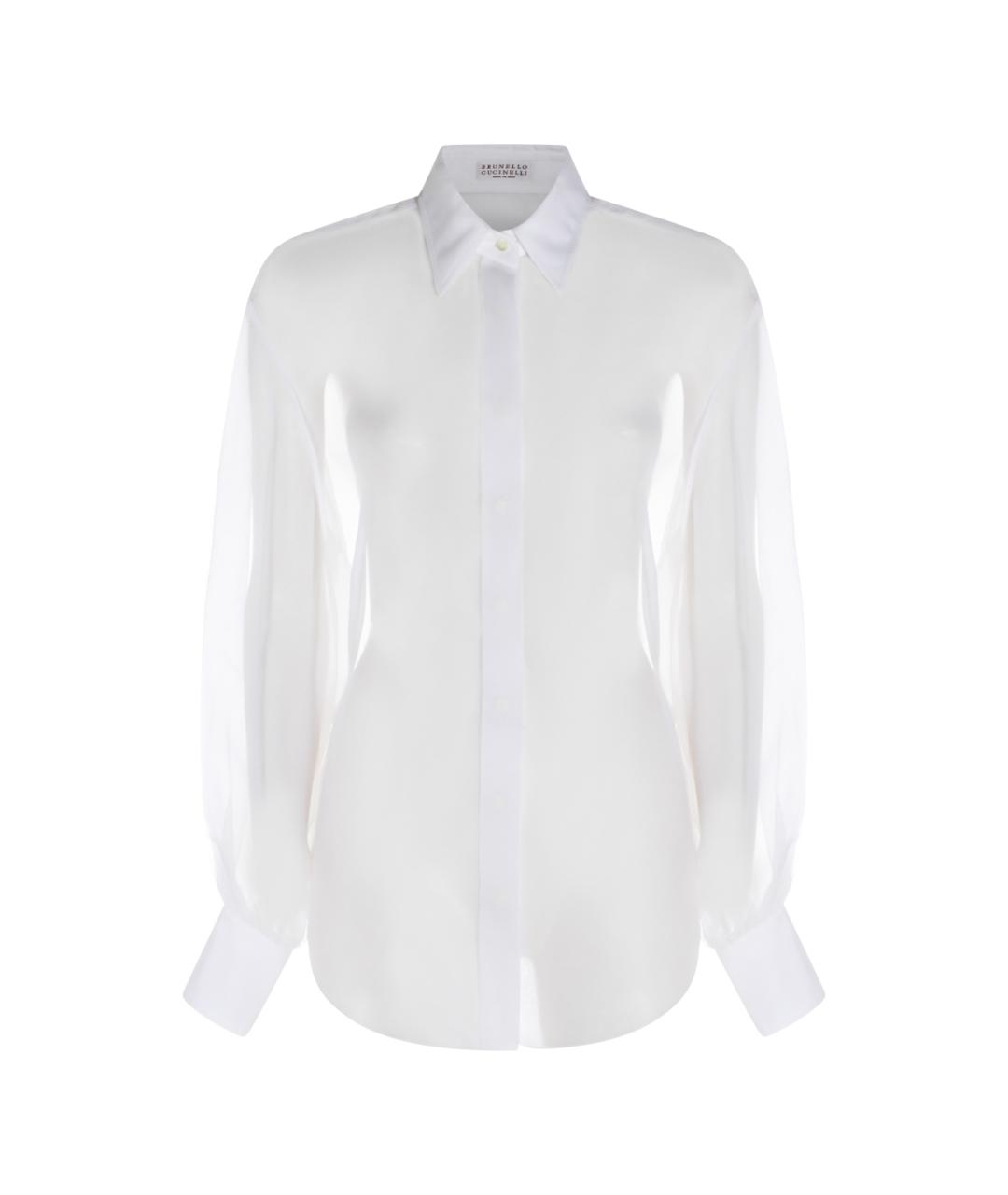 BRUNELLO CUCINELLI Белая шелковая рубашка, фото 1