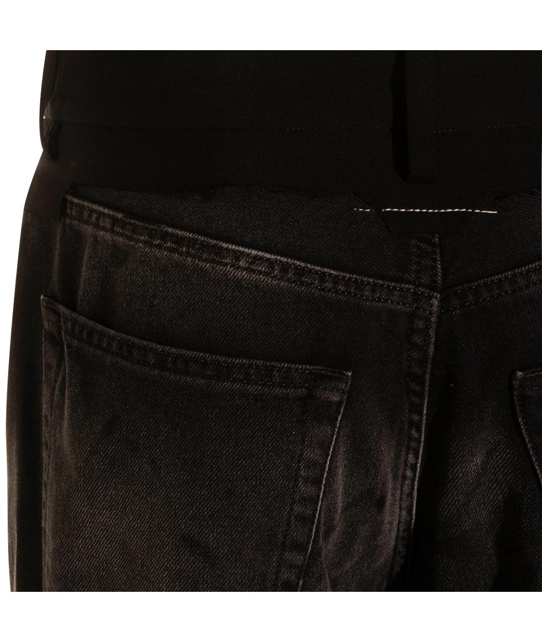 MM6 MAISON MARGIELA Черные хлопковые прямые джинсы, фото 4