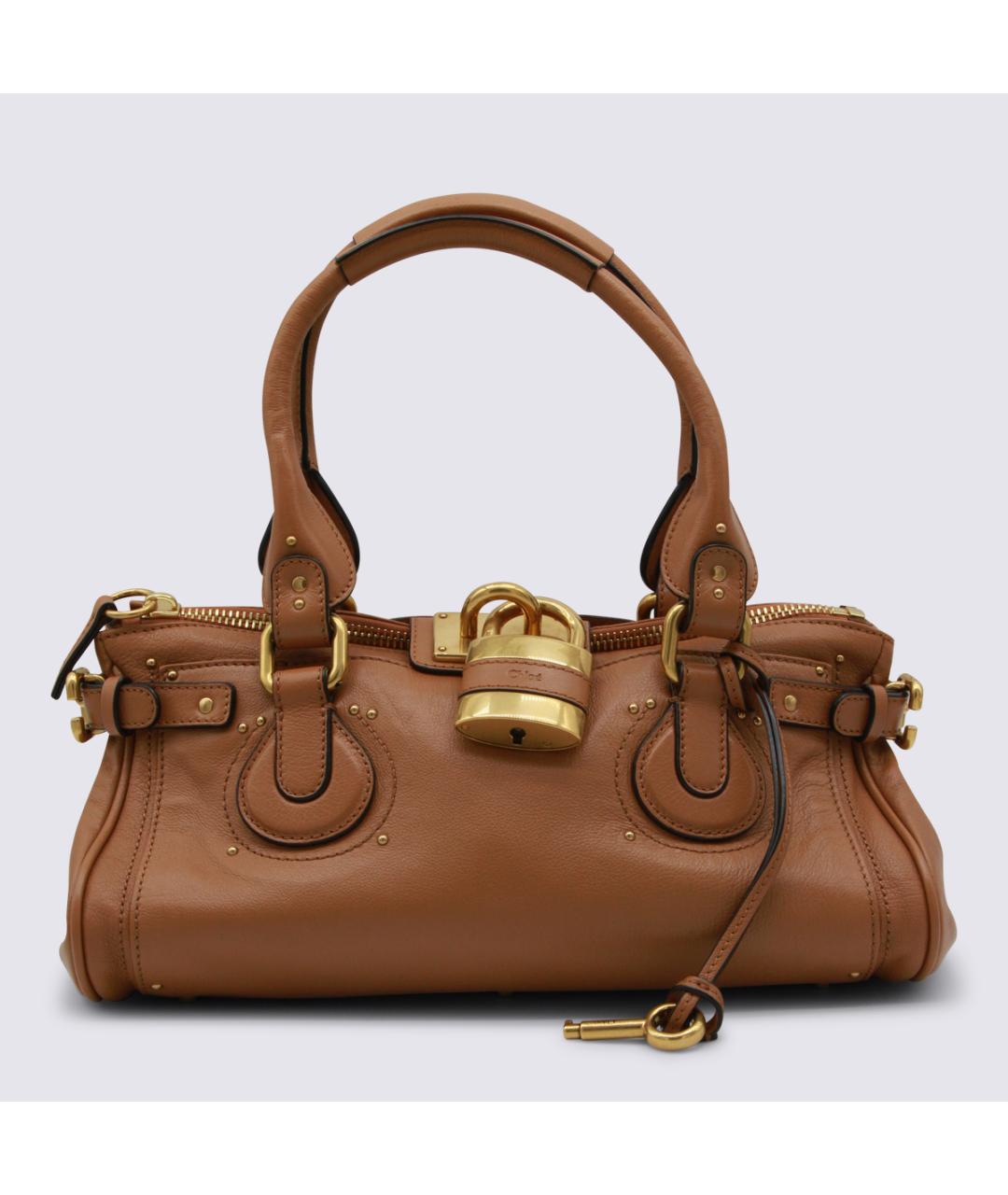 CHLOE Коричневая кожаная сумка через плечо, фото 2