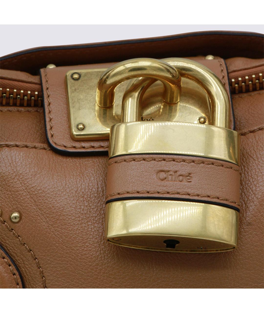 CHLOE Коричневая кожаная сумка через плечо, фото 5