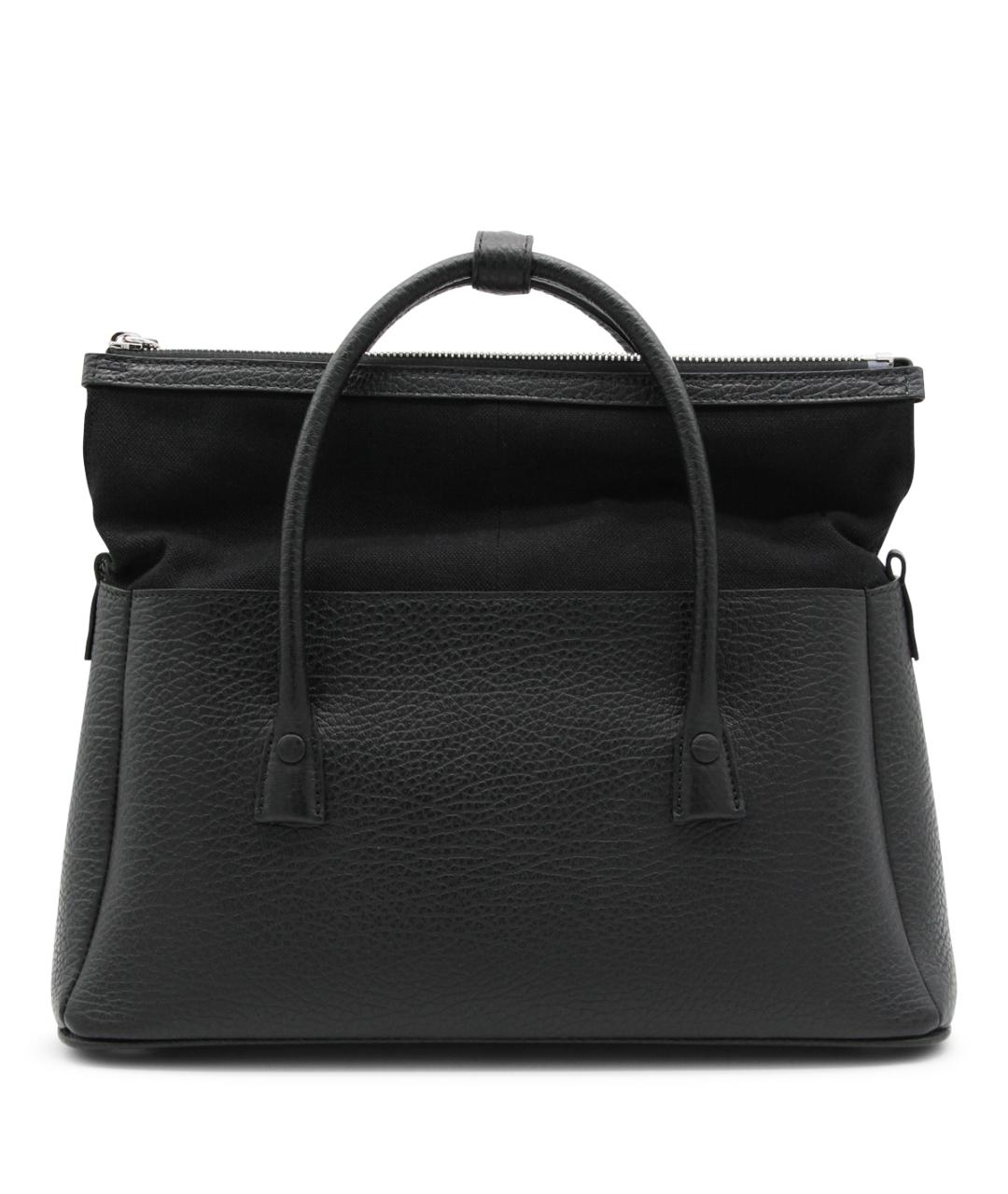 MAISON MARGIELA Черная кожаная сумка тоут, фото 3