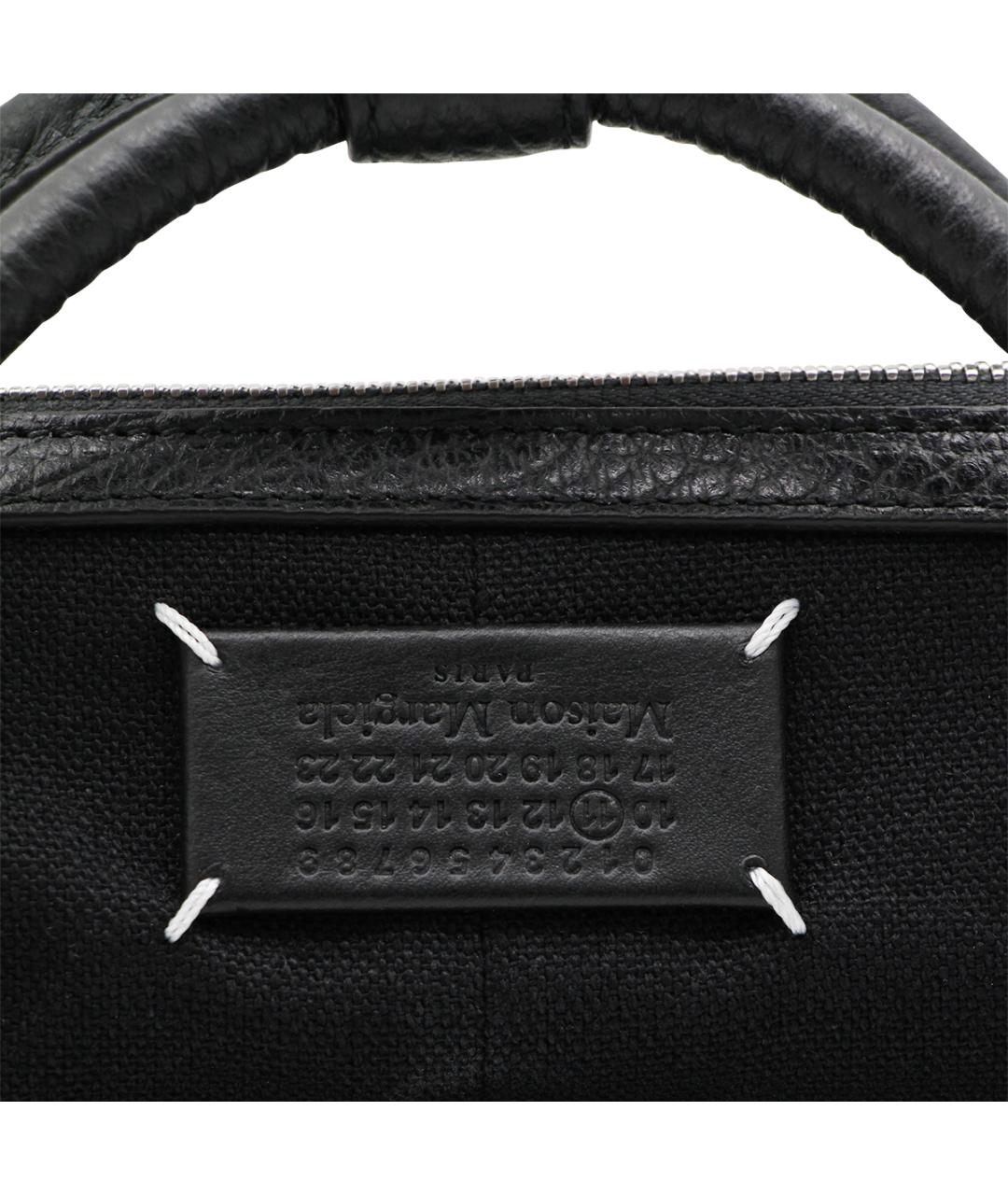 MAISON MARGIELA Черная кожаная сумка тоут, фото 4