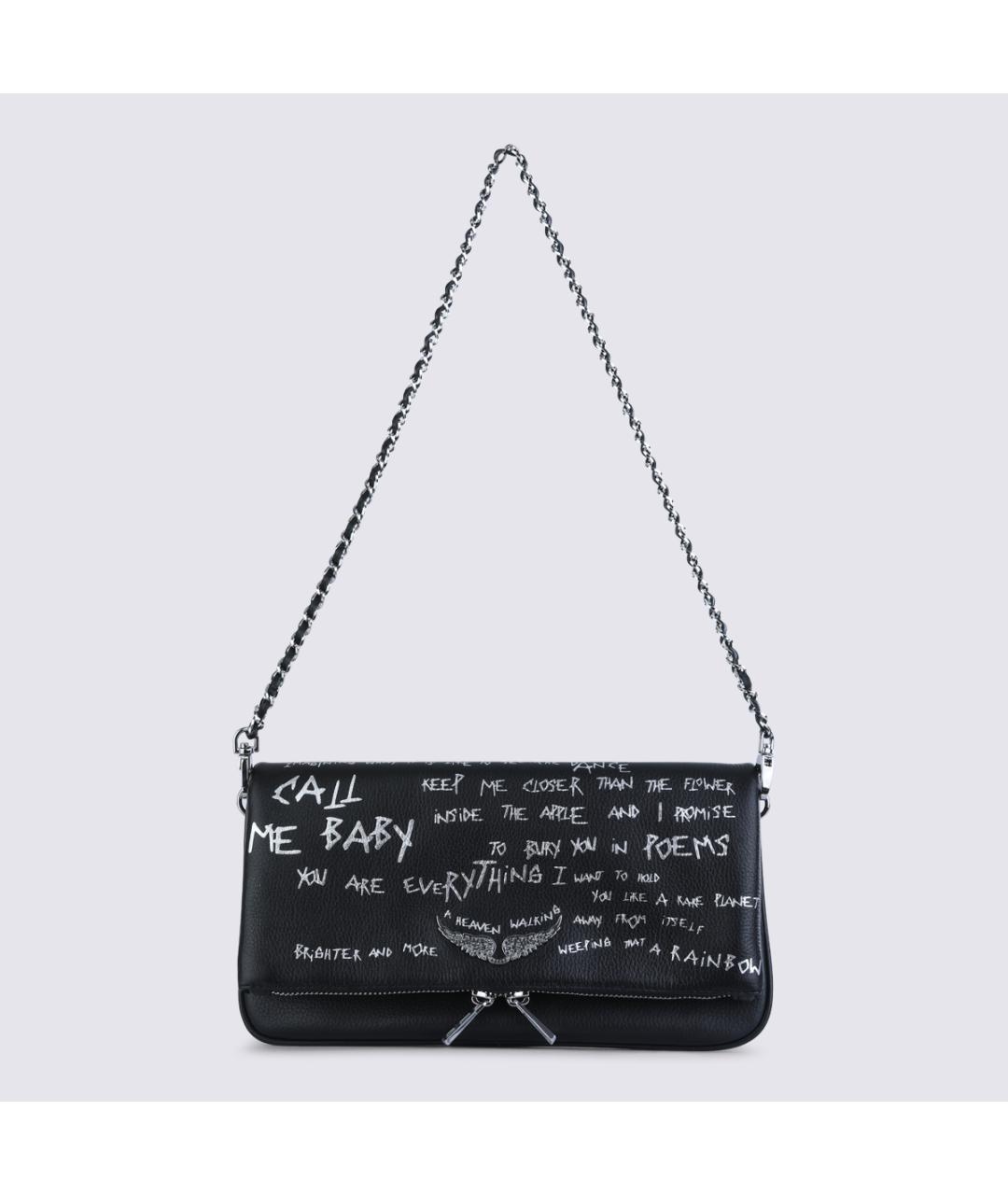 ZADIG & VOLTAIRE Черная кожаная сумка через плечо, фото 2