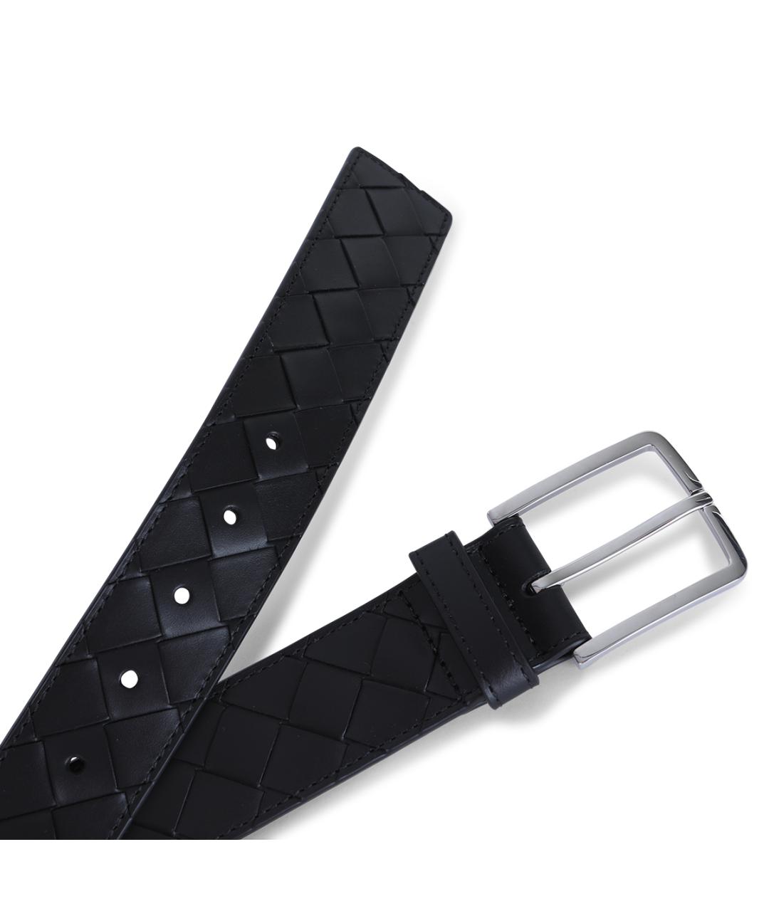 BOTTEGA VENETA Черный кожаный ремень, фото 4