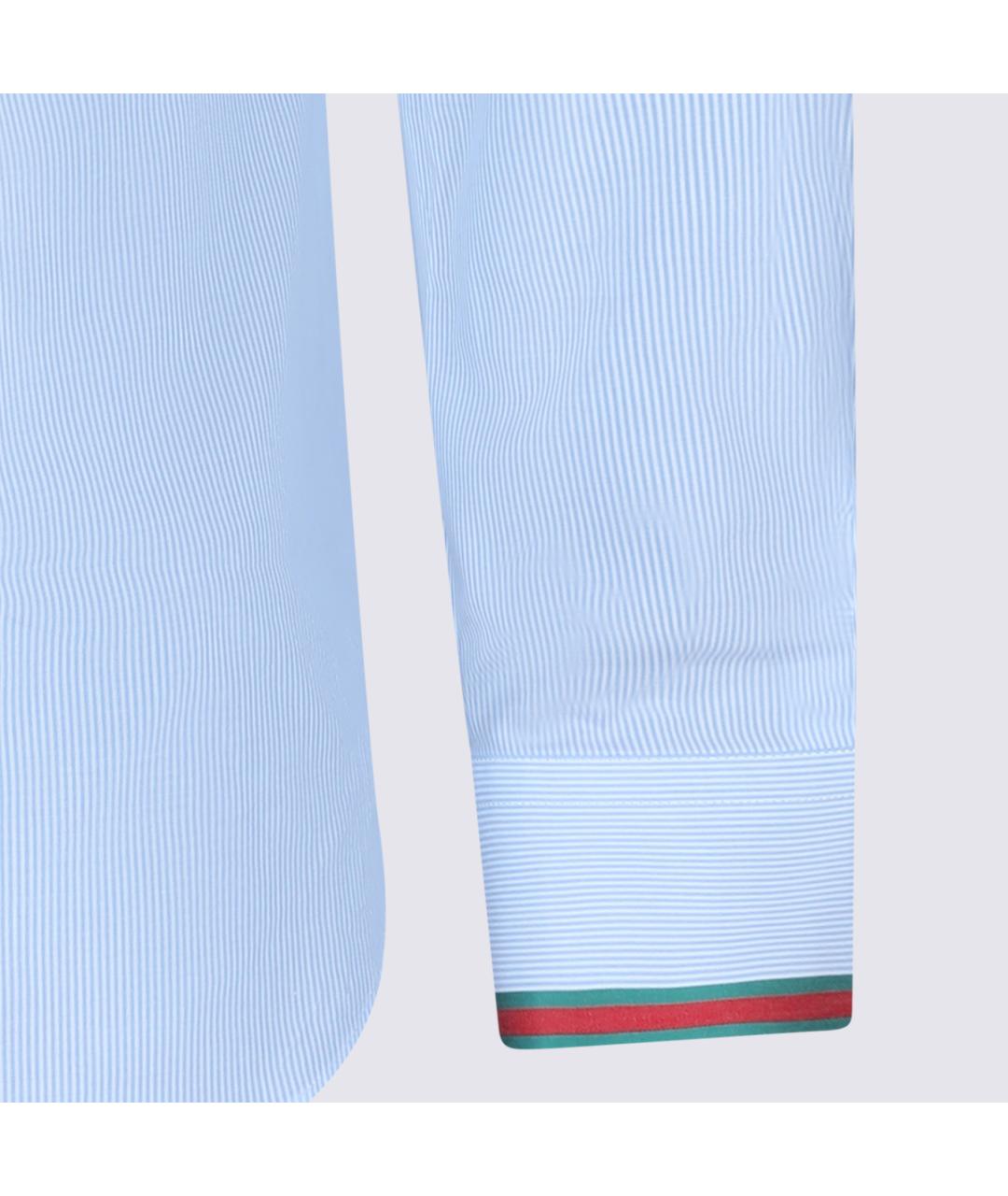 GUCCI Голубая хлопковая классическая рубашка, фото 5