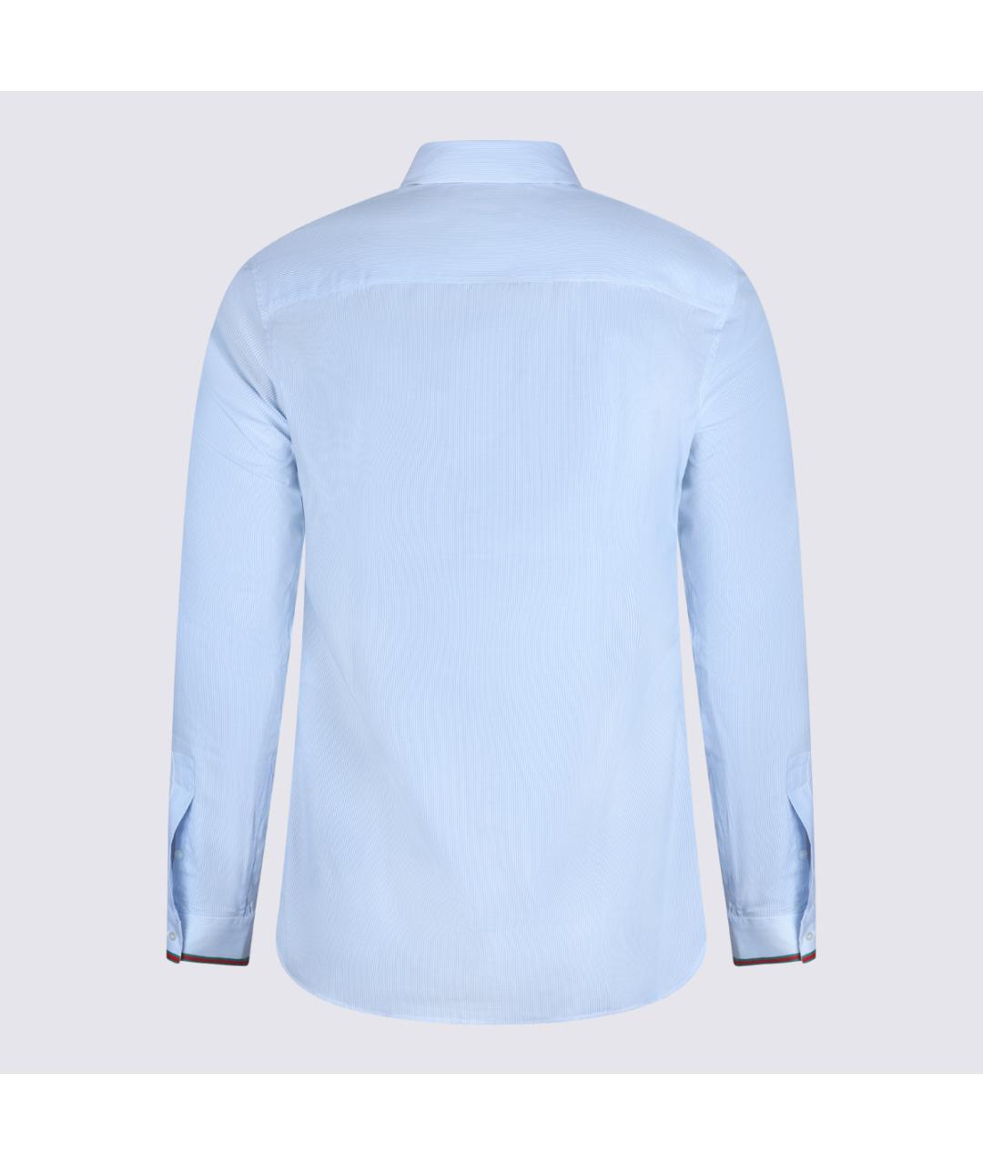GUCCI Голубая хлопковая классическая рубашка, фото 3