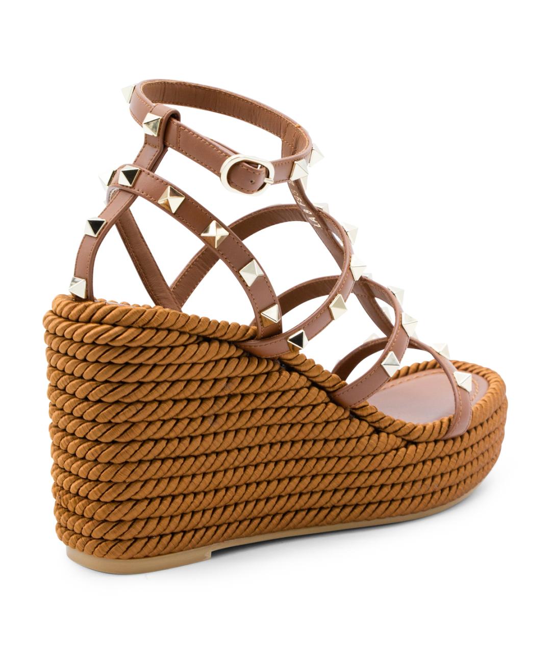 VALENTINO Коричневые кожаные босоножки, фото 3