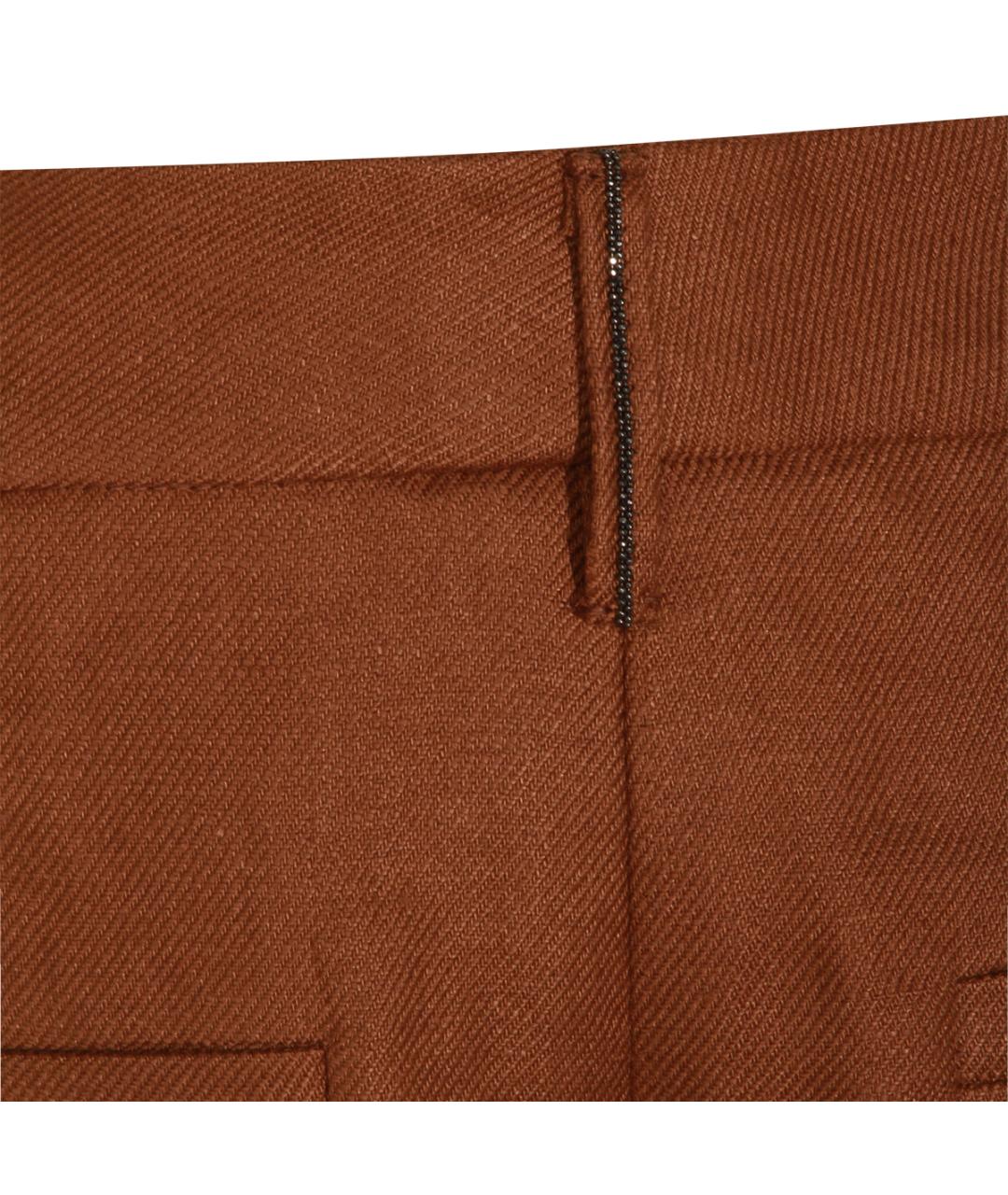 BRUNELLO CUCINELLI Коричневые льняные шорты, фото 4