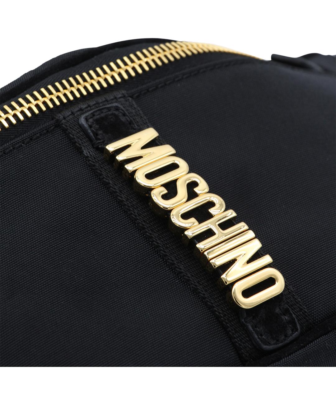 MOSCHINO Черная кожаная поясная сумка, фото 3