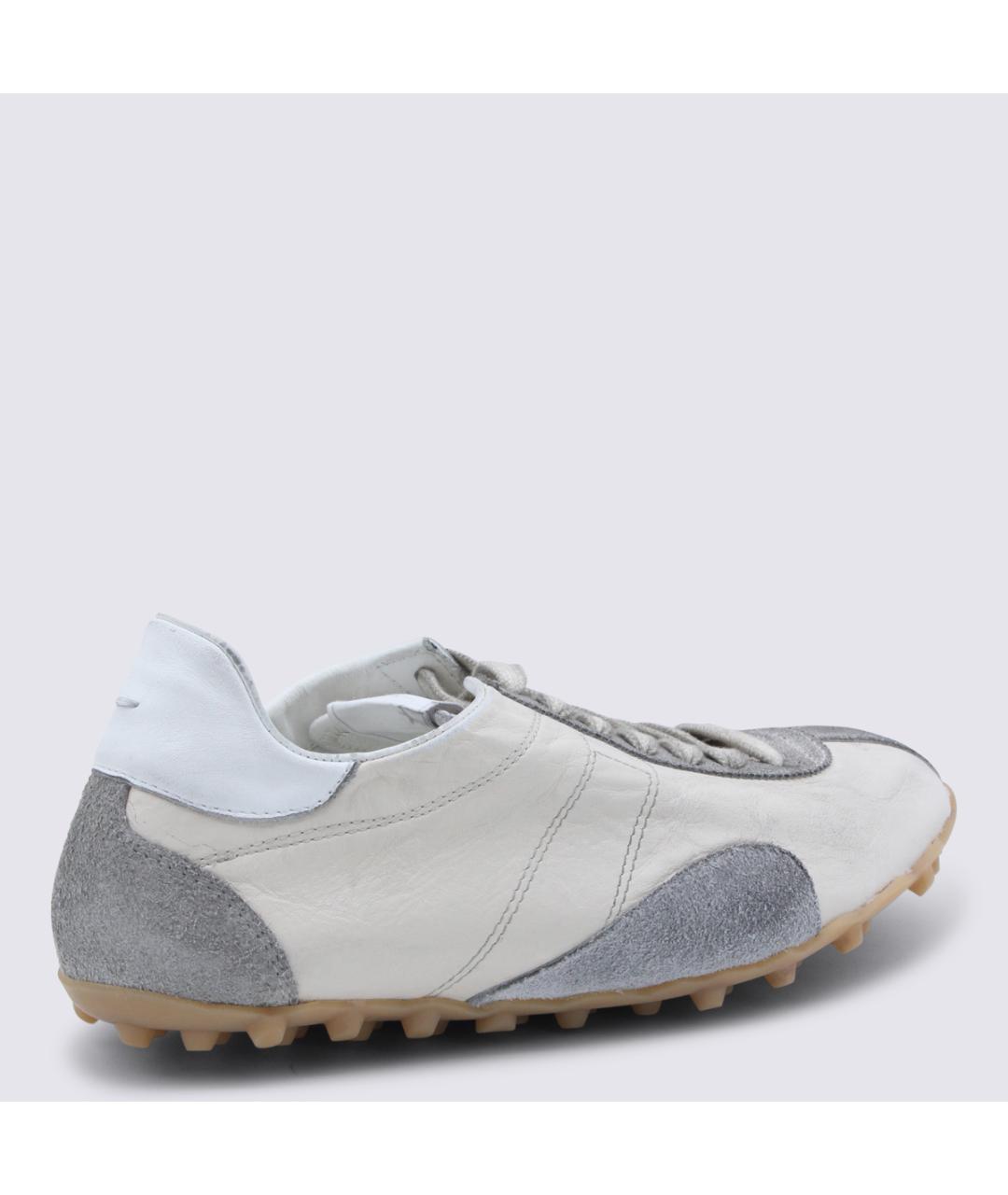 MAISON MARGIELA Серые кожаные кроссовки, фото 4