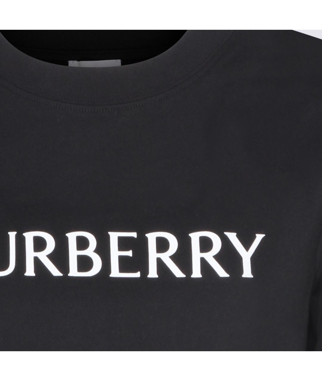 BURBERRY Черная хлопковая футболка, фото 3