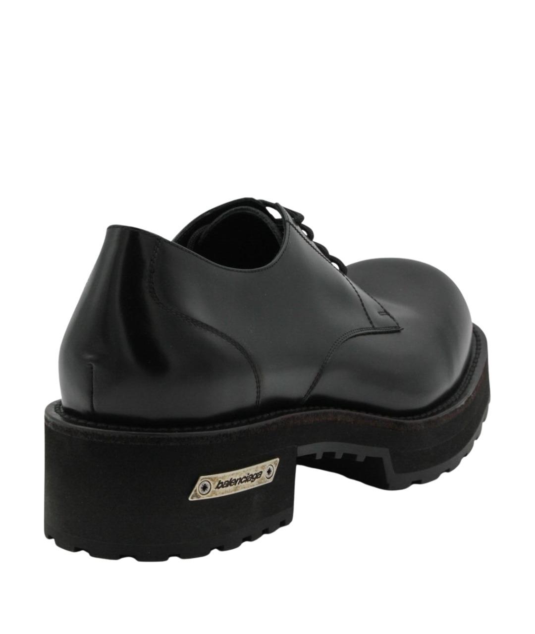 BALENCIAGA Черные кожаные низкие ботинки, фото 3