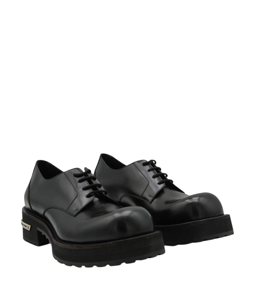 BALENCIAGA Черные кожаные низкие ботинки, фото 2