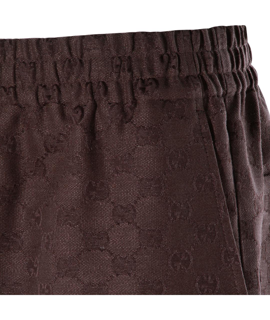 GUCCI Коричневые льняные шорты, фото 3