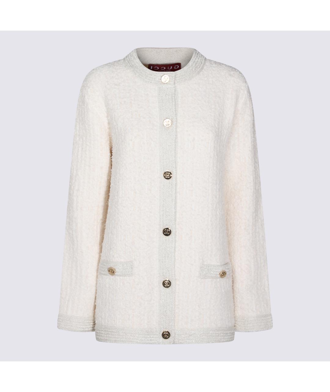 GUCCI Белый шерстяной кардиган, фото 2