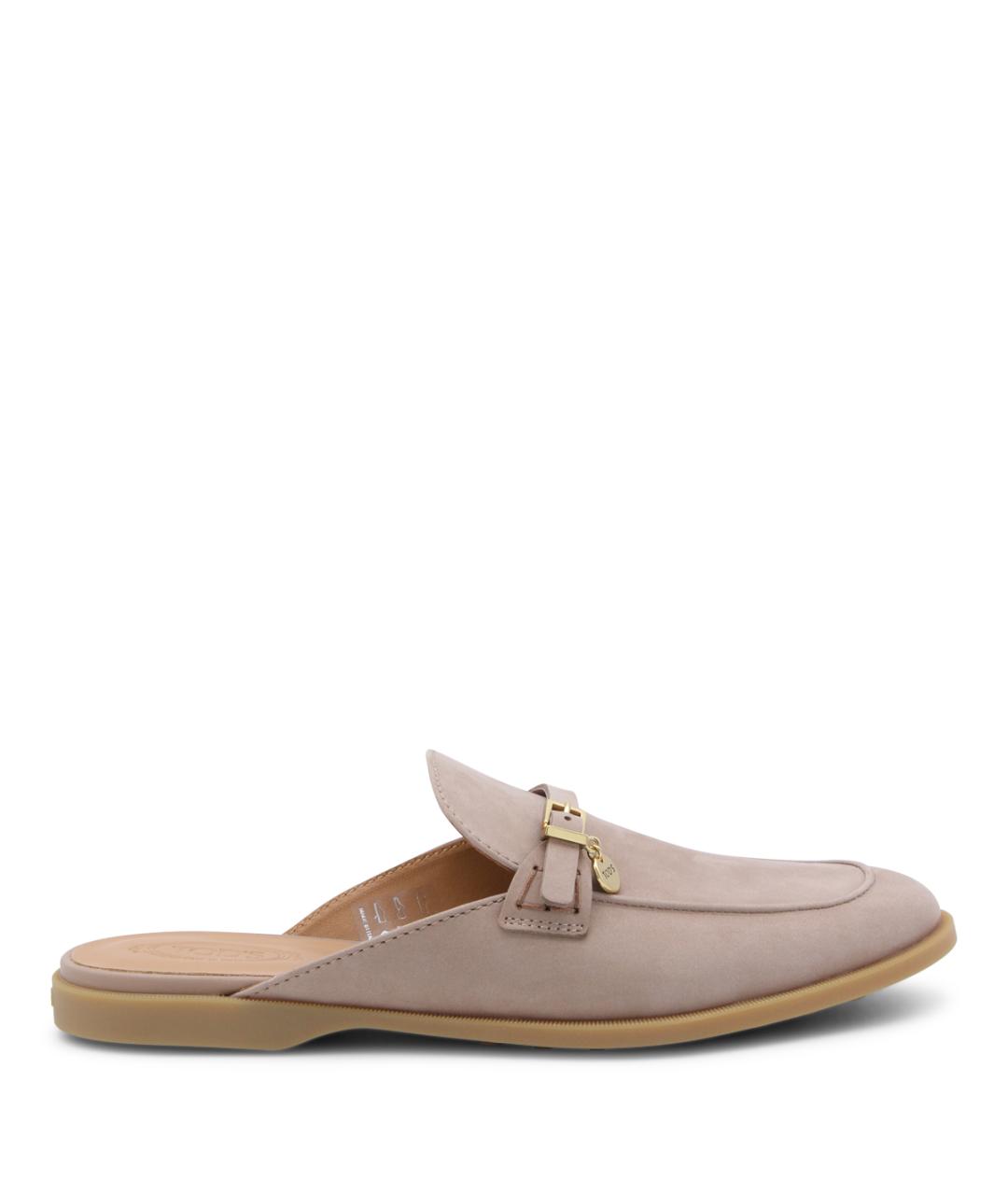 TOD'S Бежевые кожаные мокасины, фото 1