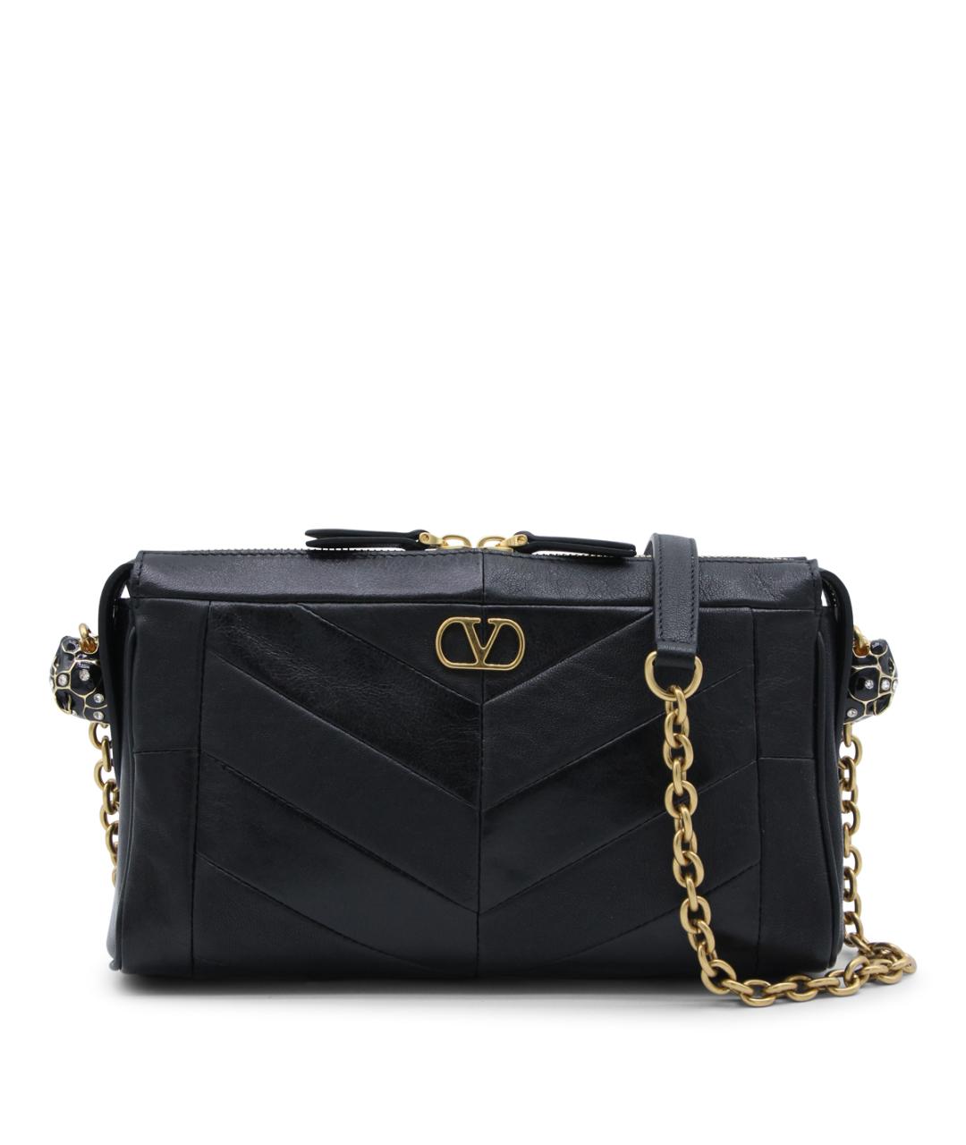 VALENTINO Черная кожаная сумка через плечо, фото 1