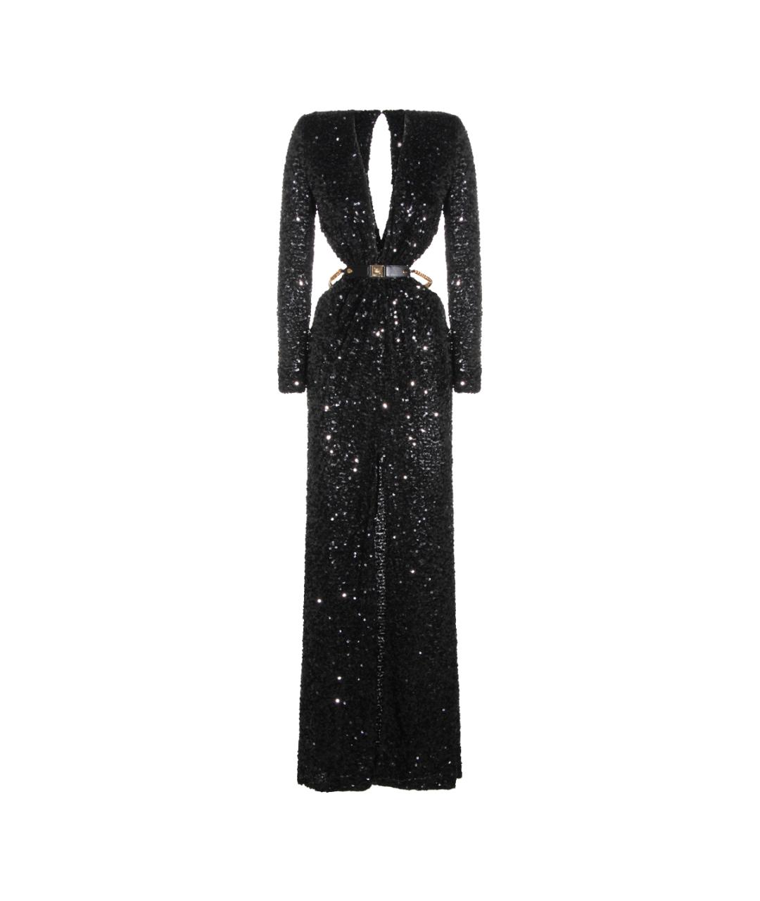 ELISABETTA FRANCHI Черное полиэстеровое вечернее платье, фото 1