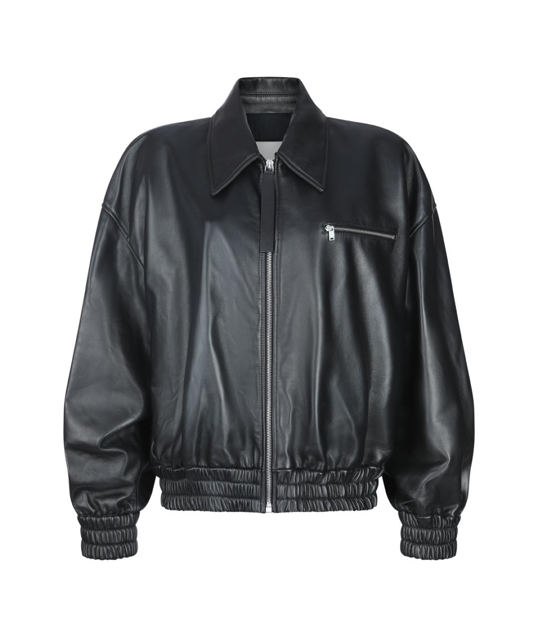 JIL SANDER Черная кожаная куртка, фото 1