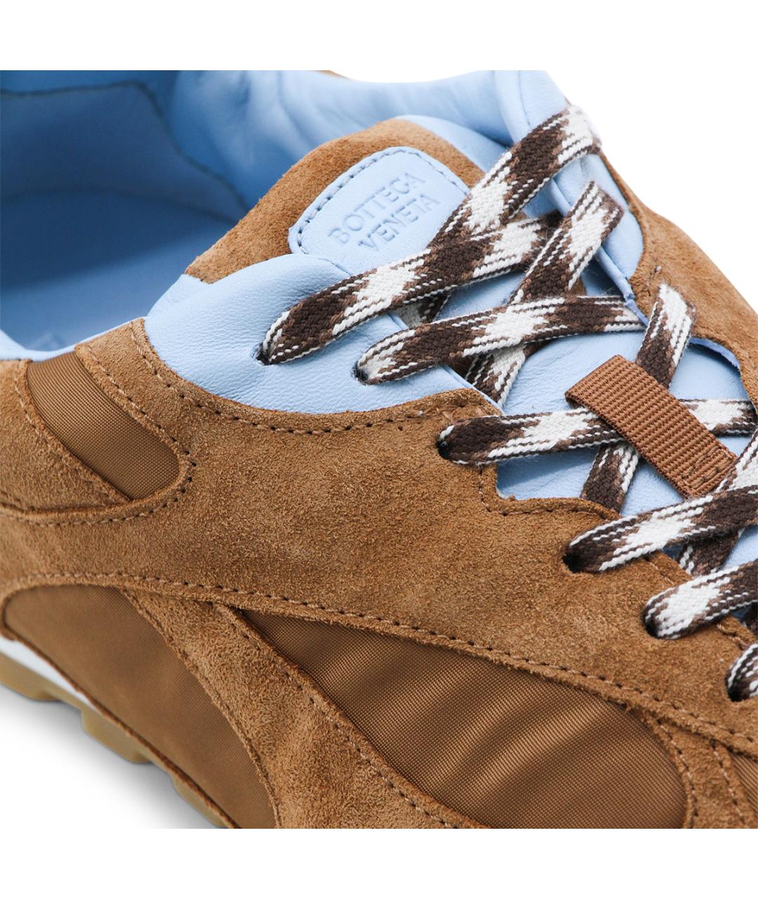 BOTTEGA VENETA Коричневые замшевые низкие кроссовки / кеды, фото 4