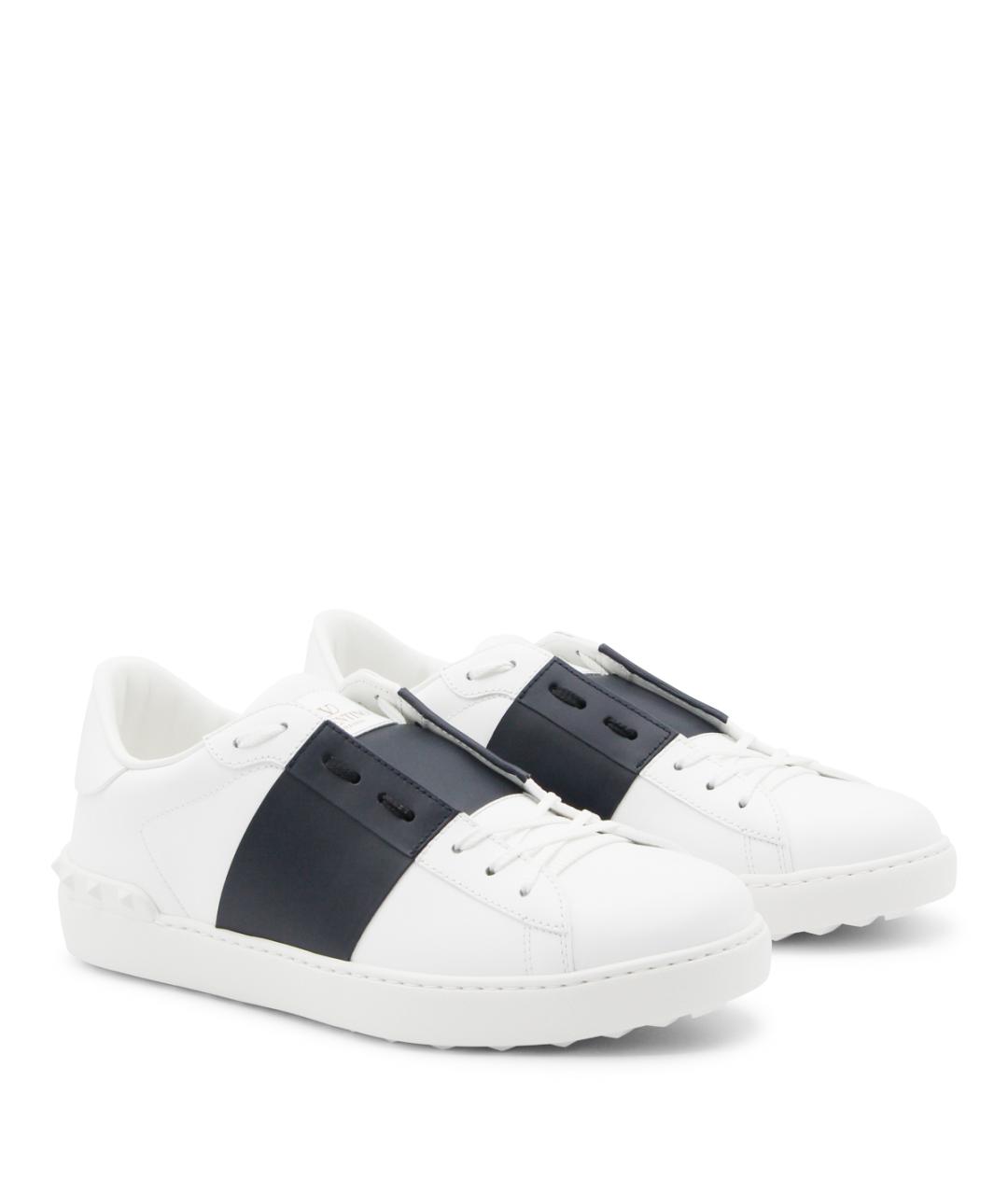 VALENTINO Белые кожаные низкие кроссовки / кеды, фото 2