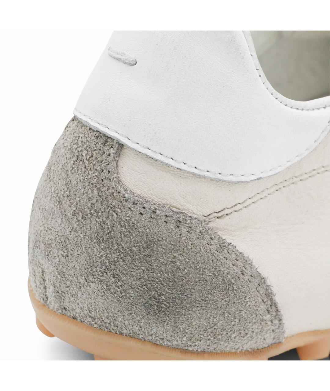 MAISON MARGIELA Бежевые кожаные низкие кроссовки / кеды, фото 5