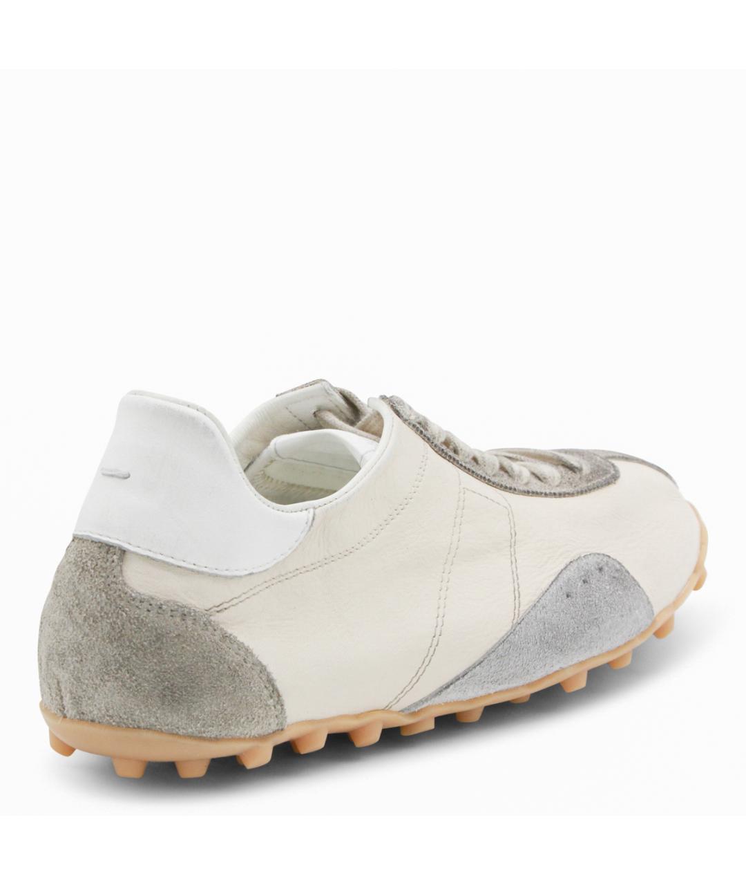 MAISON MARGIELA Бежевые кожаные низкие кроссовки / кеды, фото 4