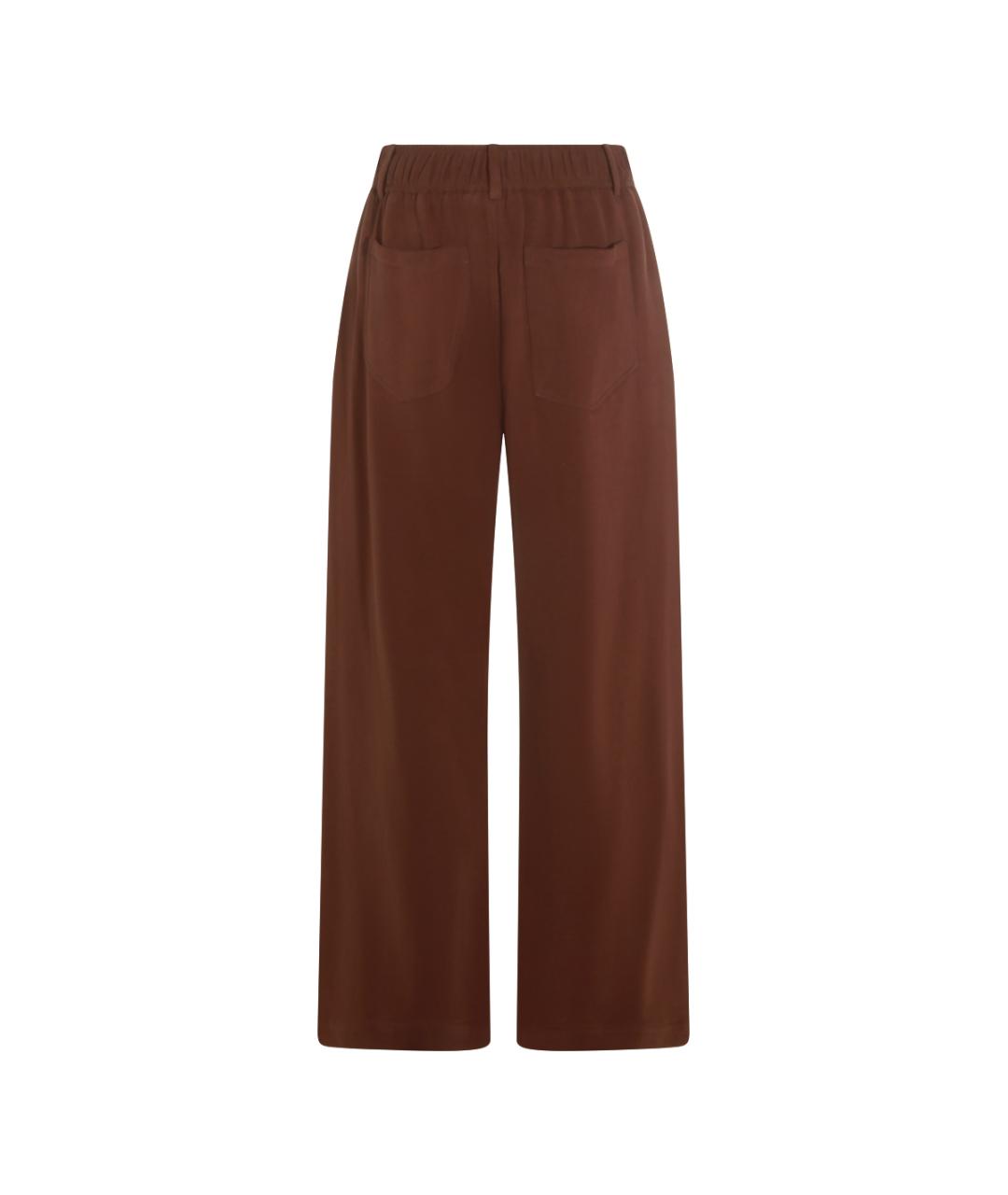 BRUNELLO CUCINELLI Коричневые хлопковые прямые брюки, фото 2