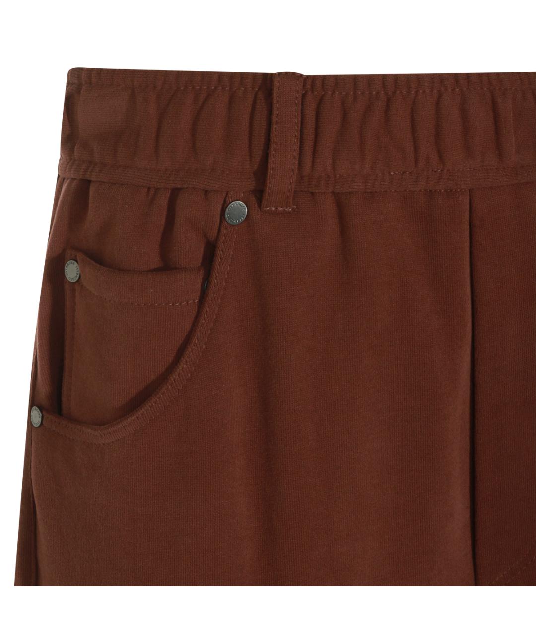 BRUNELLO CUCINELLI Коричневые хлопковые прямые брюки, фото 3