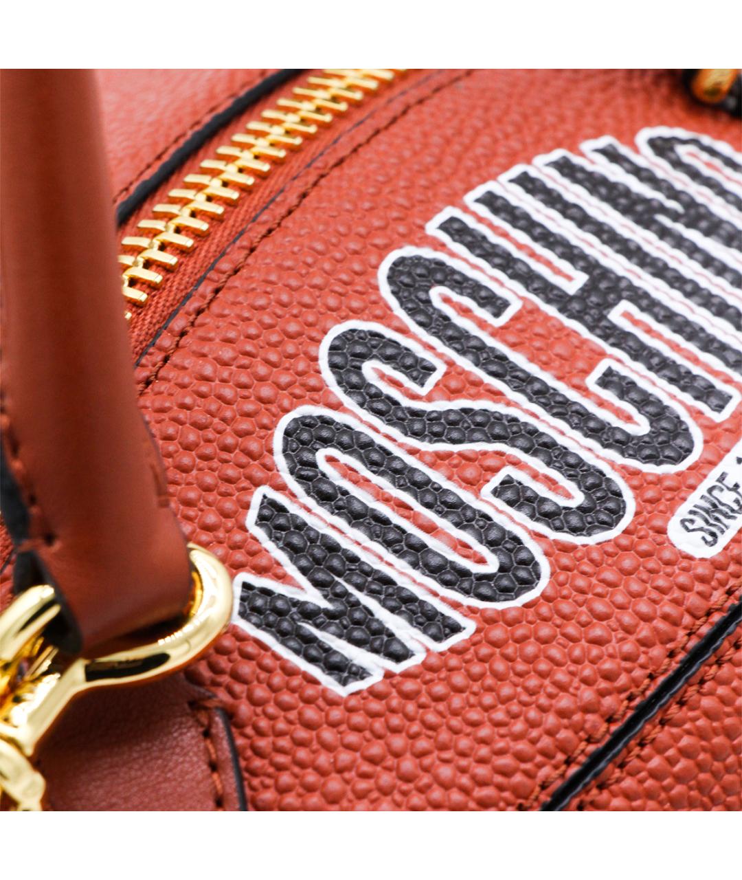 MOSCHINO Коричневая кожаная сумка на плечо, фото 4