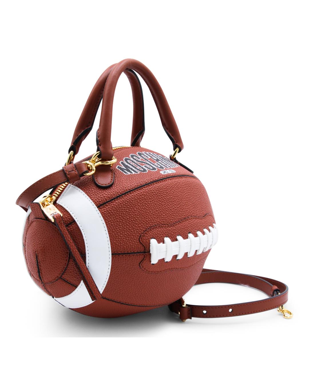 MOSCHINO Коричневая кожаная сумка на плечо, фото 2