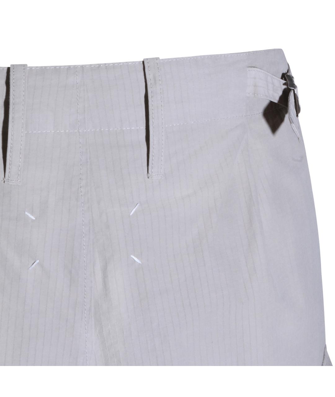 MAISON MARGIELA Бежевые хлопко-эластановые повседневные брюки, фото 4