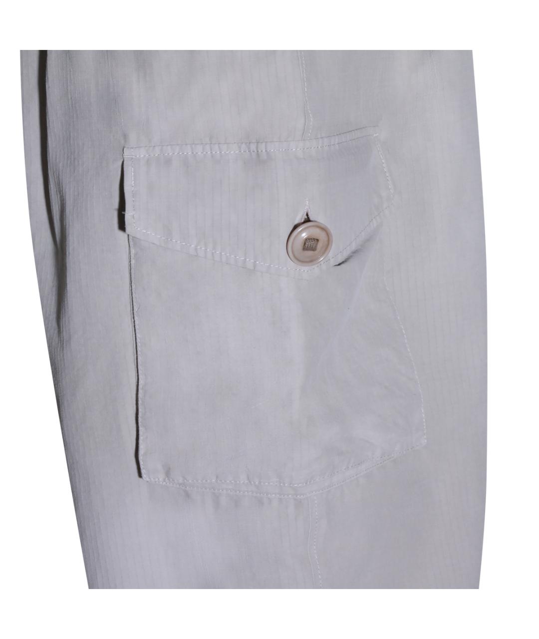 MAISON MARGIELA Бежевые хлопко-эластановые повседневные брюки, фото 3