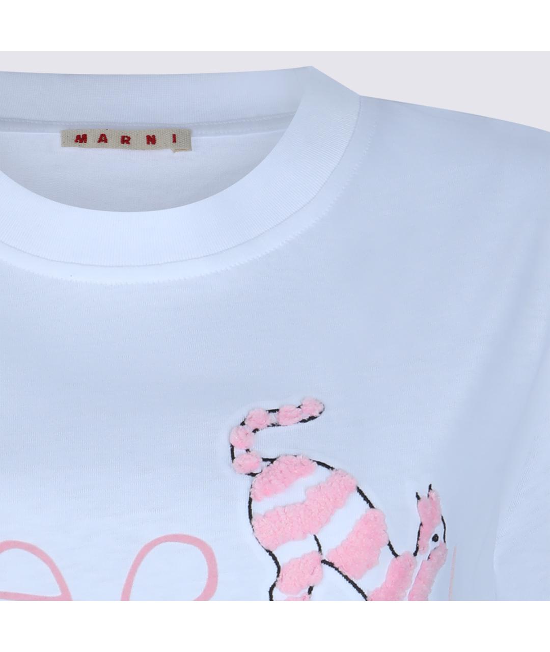 MARNI Белая хлопковая футболка, фото 3