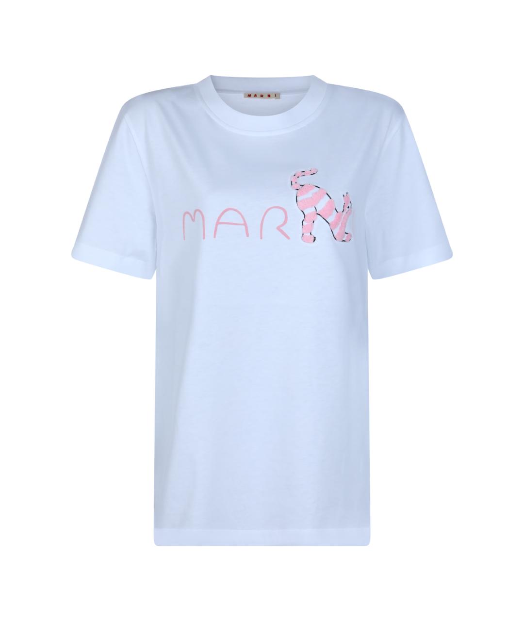 MARNI Белая хлопковая футболка, фото 1