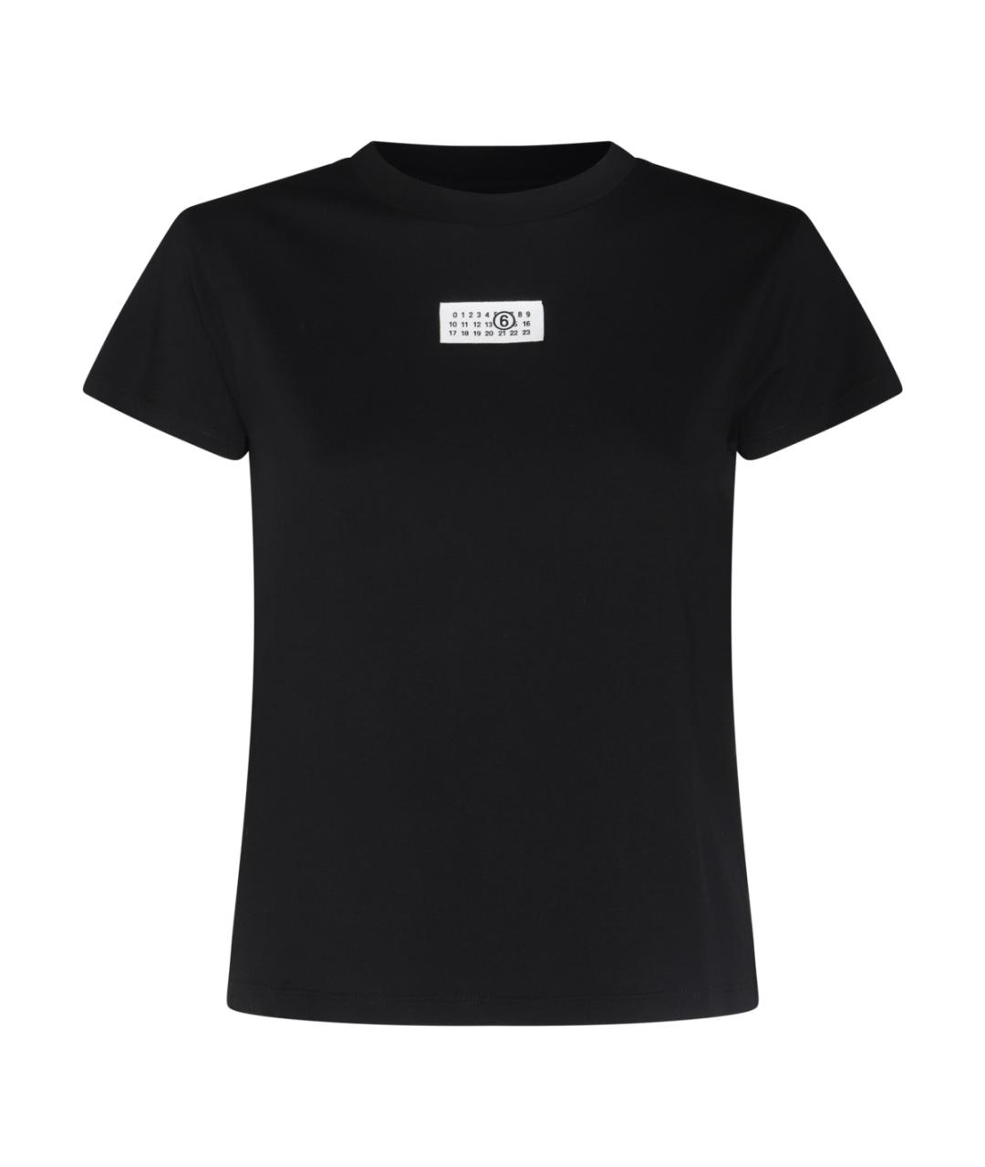 MM6 MAISON MARGIELA Черная хлопковая футболка, фото 1